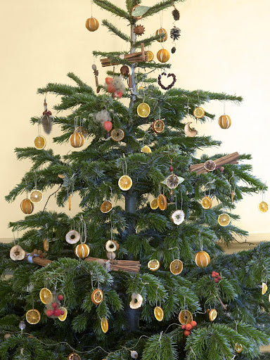 Christmas branches, cones, decorations on parchment paper. Holiday