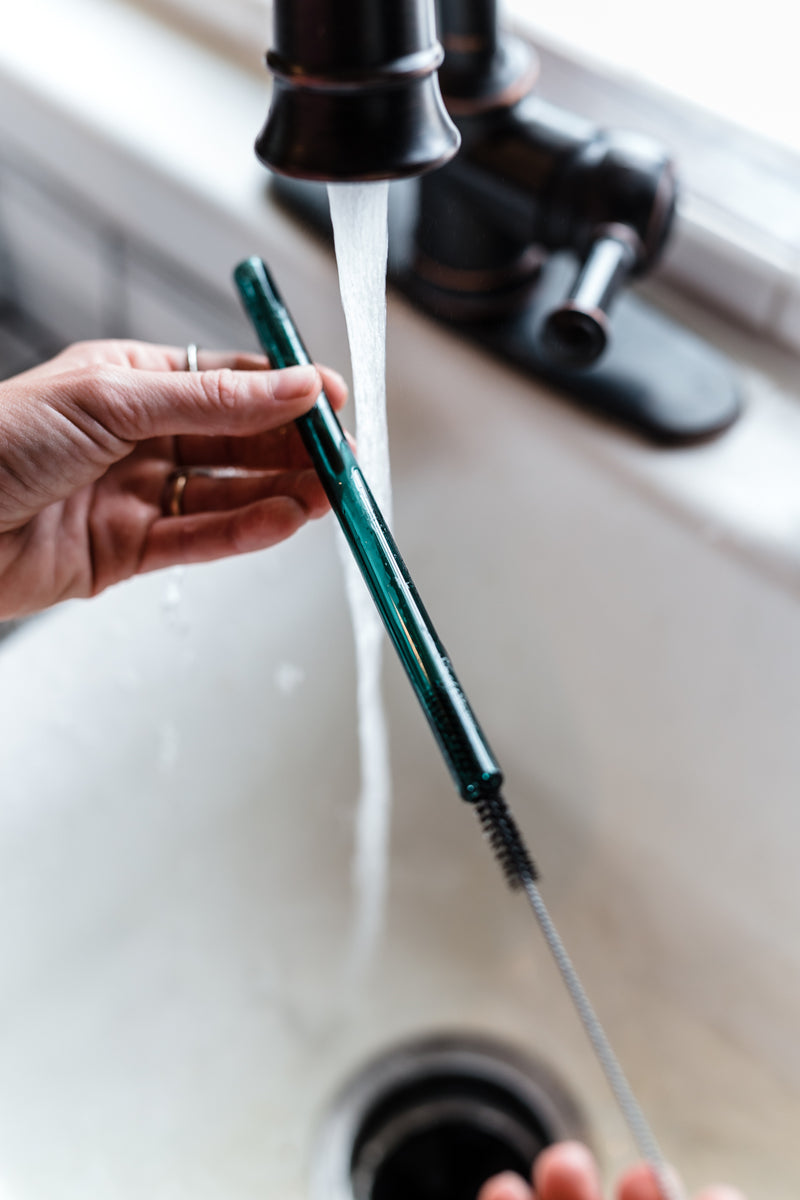 reusable straw with brush
