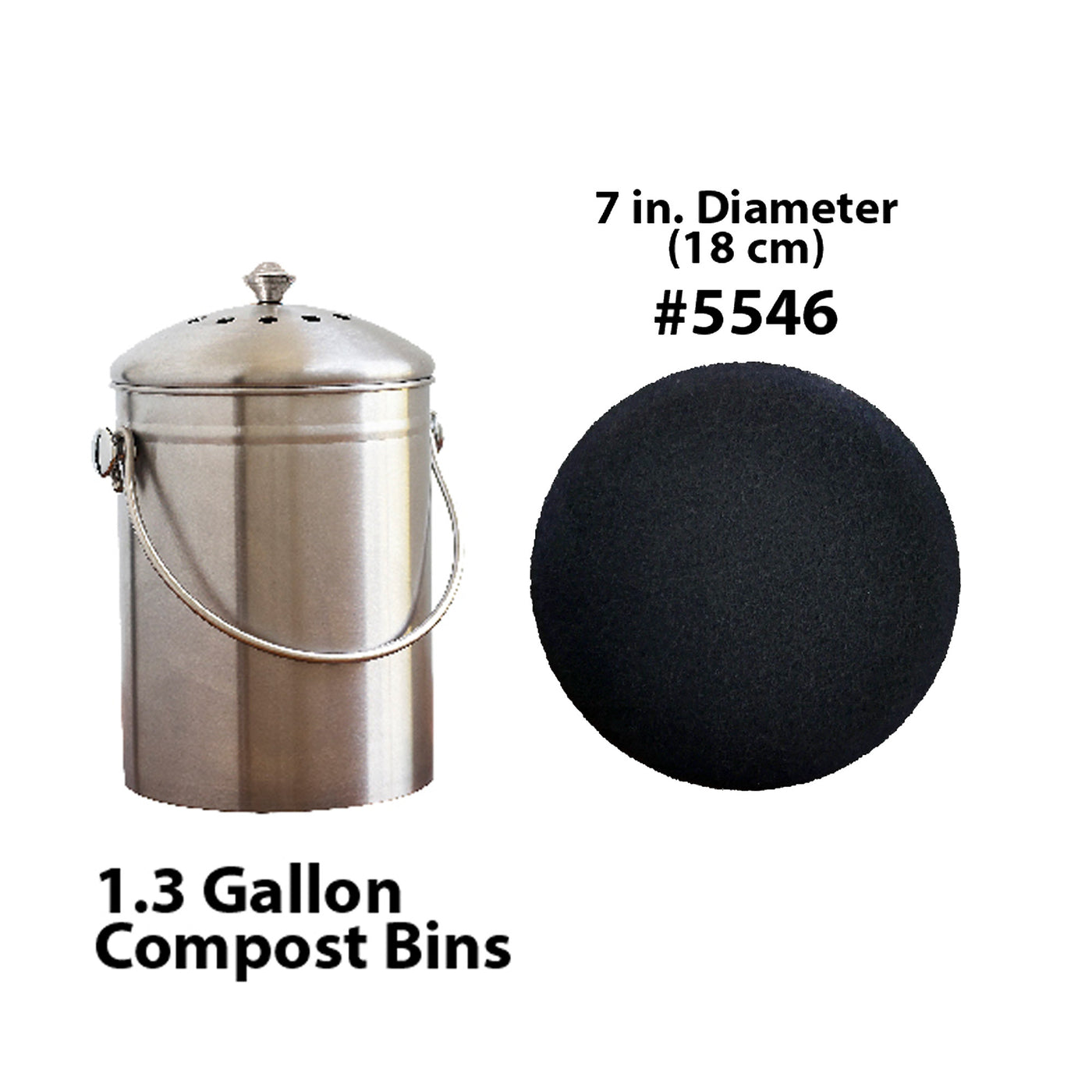 Utopia Kitchen Compost Bin for Kitchen Countertop - 1.3 Gallon Compost  Bucket for Kitchen with Lid - Includes 1 Spare Charcoal Filter (White)
