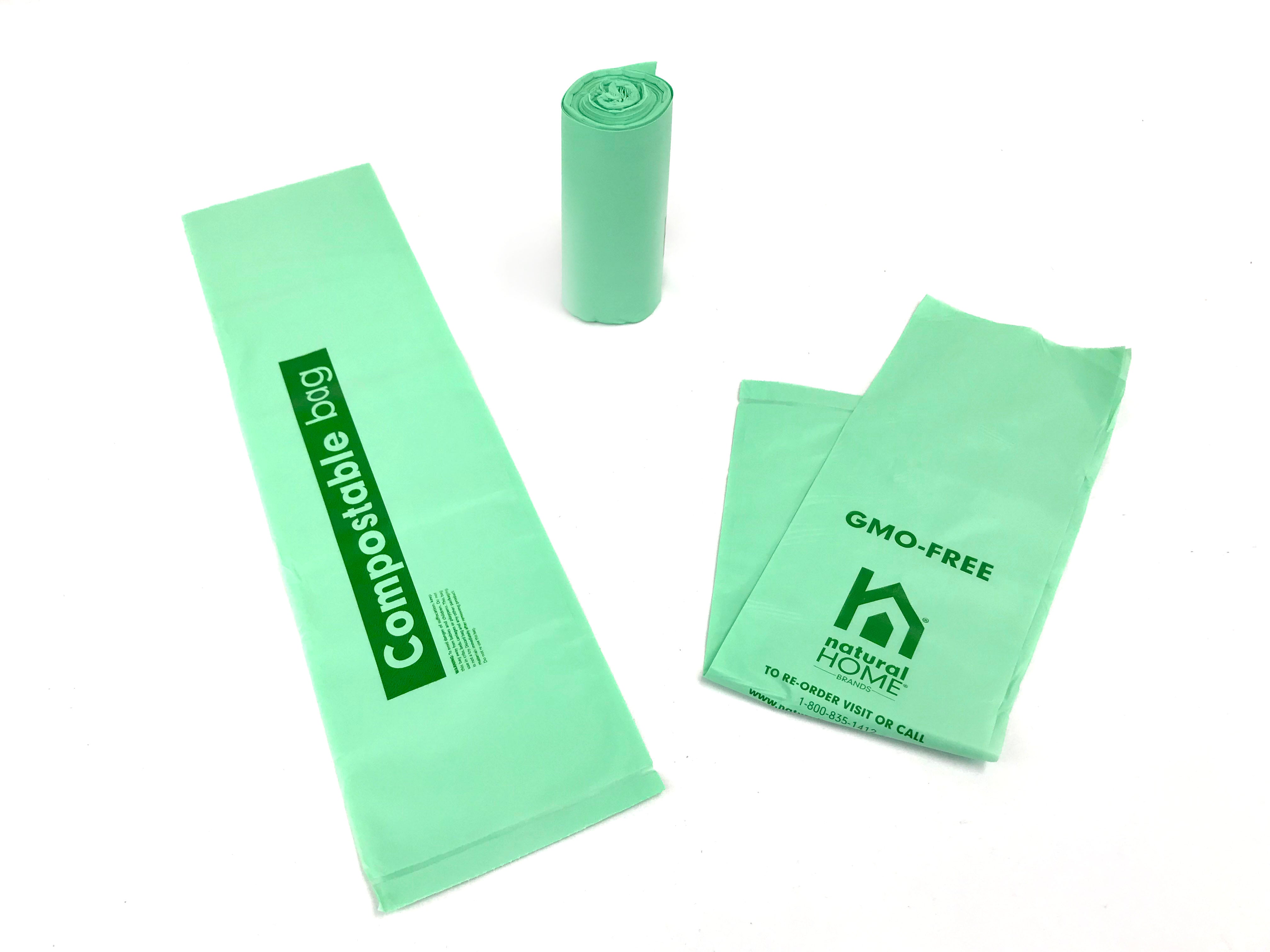 Natur-Bag Compostable Liners Green-Slim 33 Gallons 0.8 mm 33 in. x 40 in. 25 Liners per Roll 8