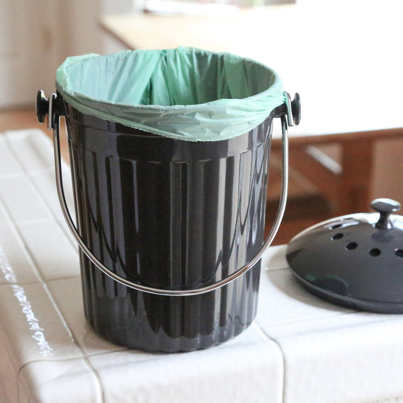 Norpro 1G Ceramic Compost Crock, Black 93EB