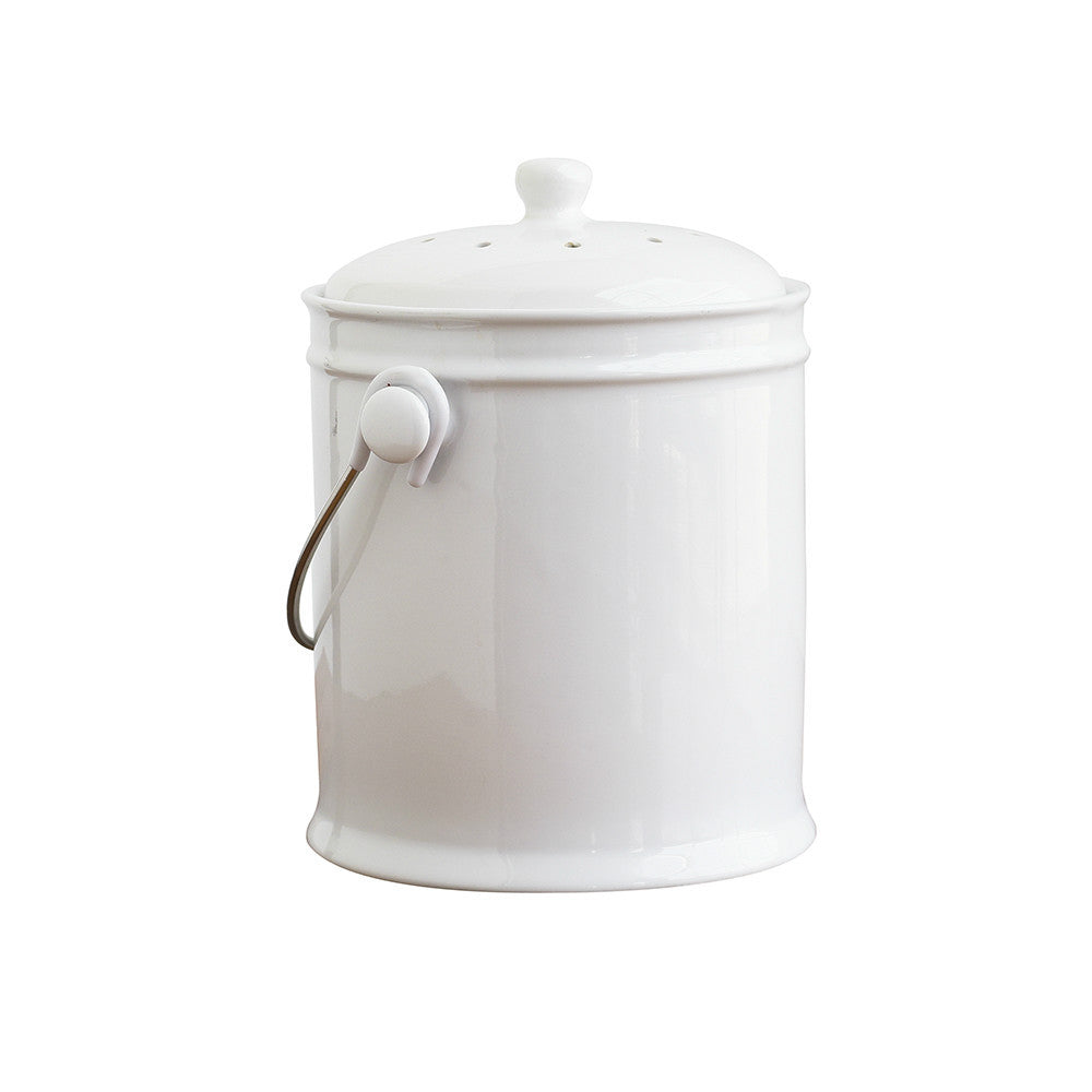 White Ceramic Compost Crock