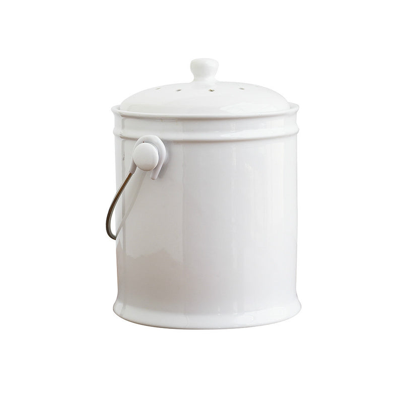 Compost Bin - Ceramic - White